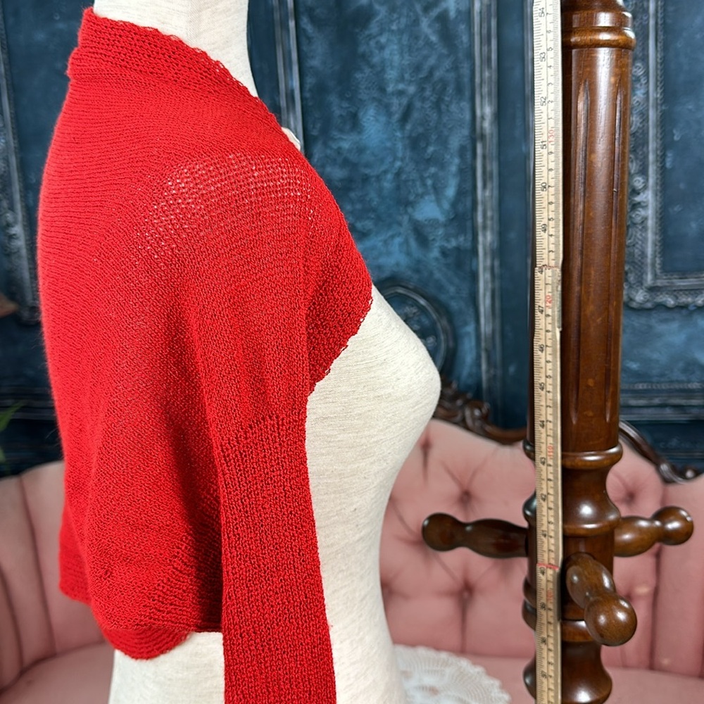 Red silky knit shrug - Picture 7 of 8